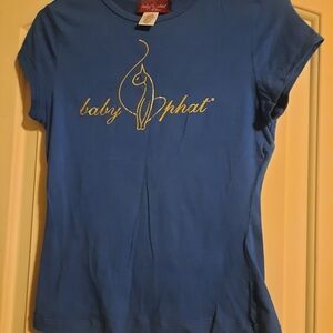 Baby Phat Royal Blue Short Sleeve Tee with Gold Logo